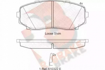 R BRAKE rb1962 -  Комплект тормозных колодок, дисковый тормоз